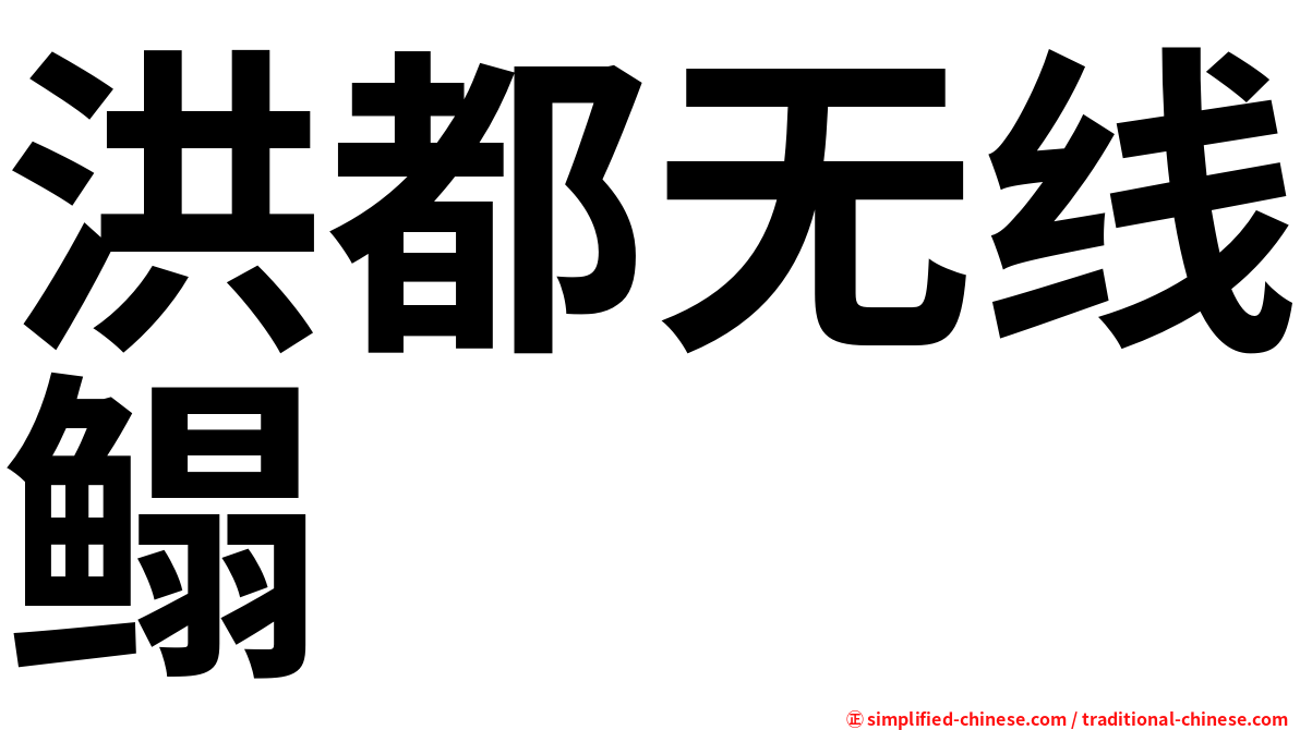 洪都无线鳎