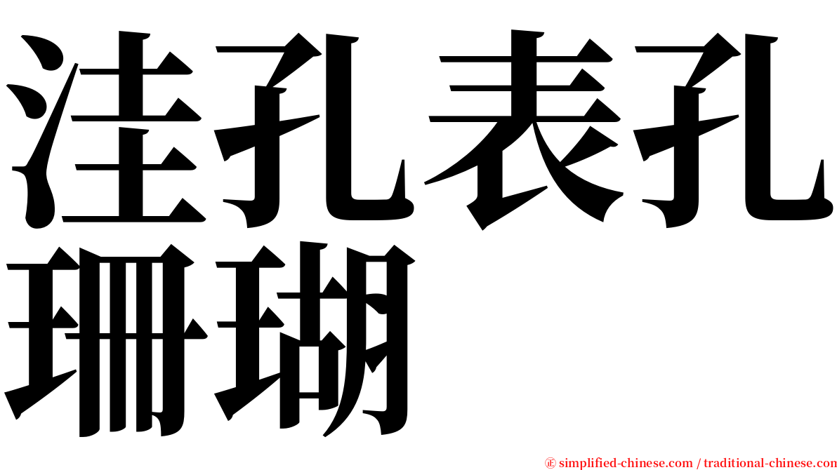 洼孔表孔珊瑚 serif font