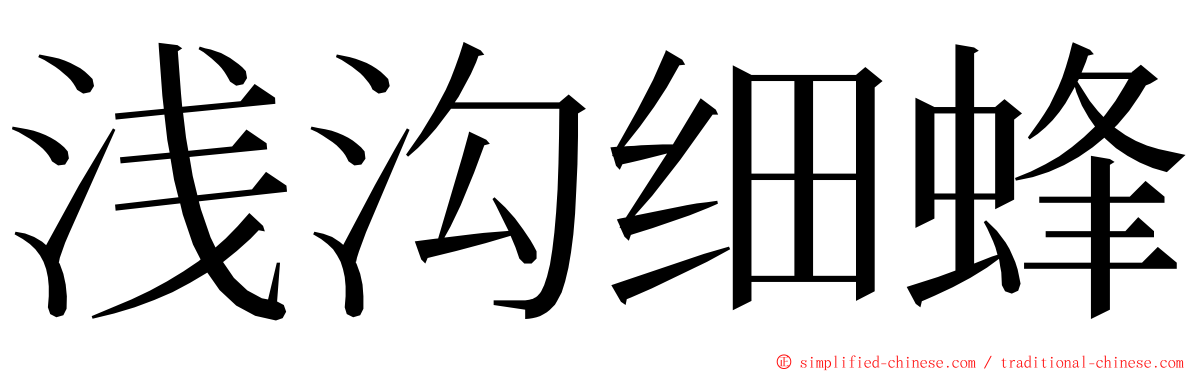 浅沟细蜂 ming font