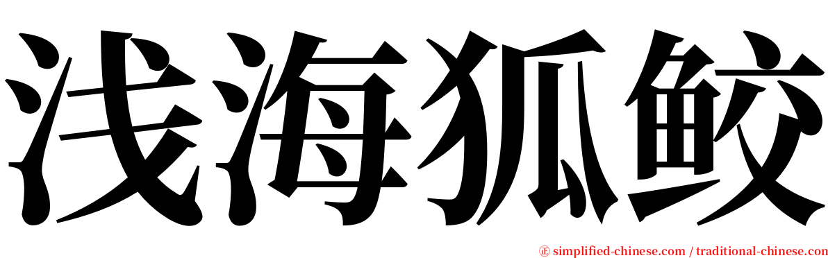 浅海狐鲛 serif font