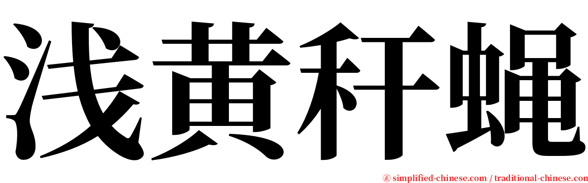 浅黄秆蝇 serif font