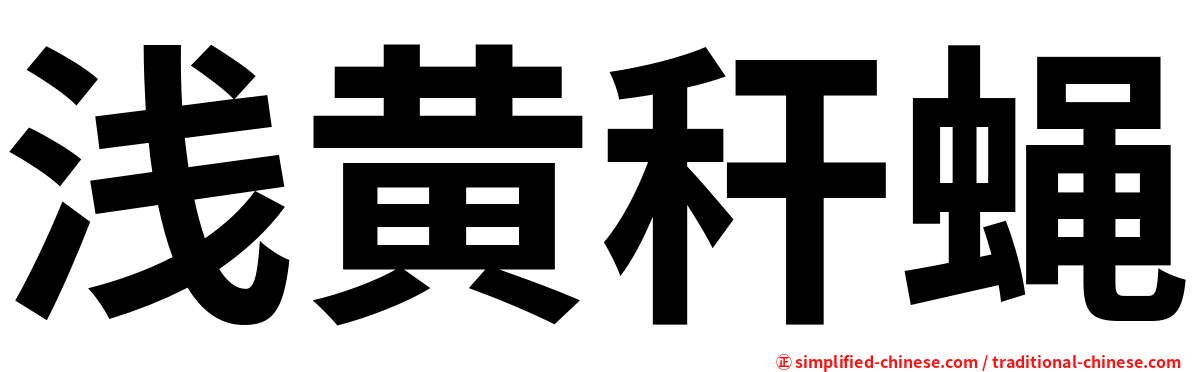 浅黄秆蝇