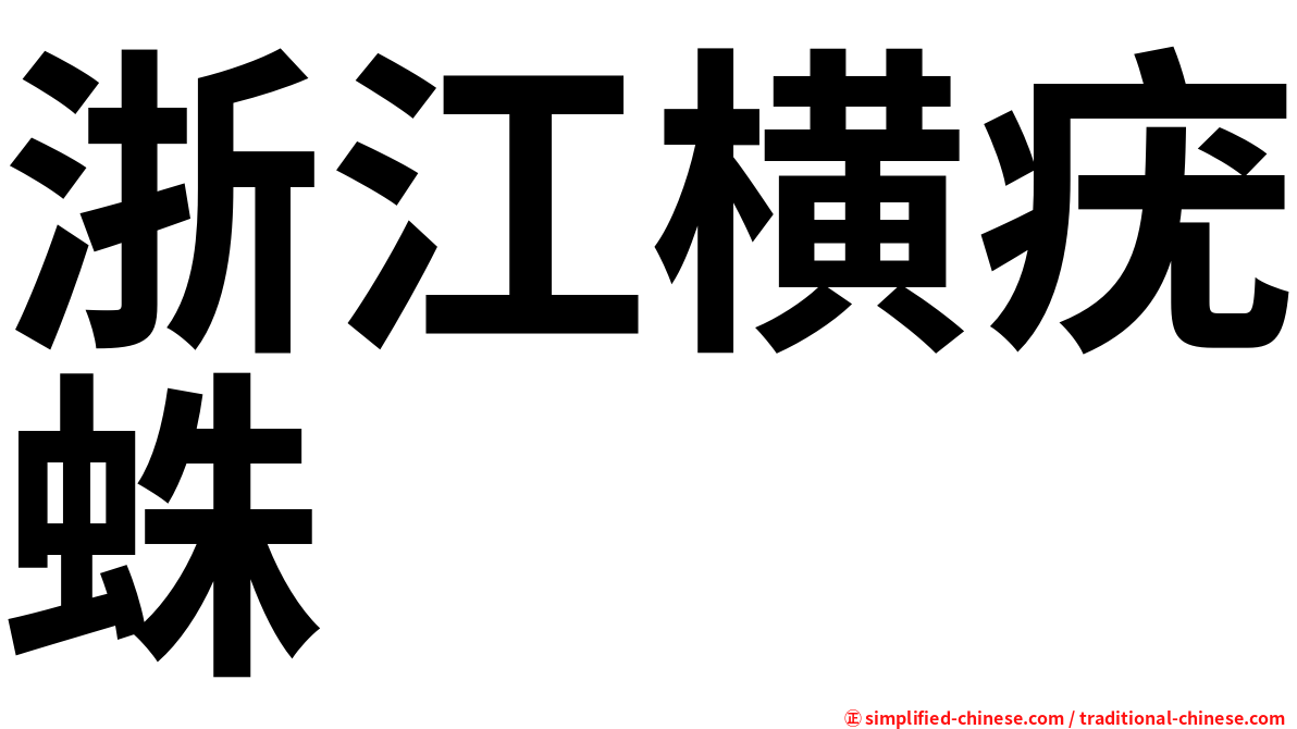 浙江横疣蛛
