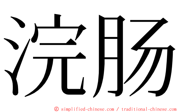 浣肠 ming font