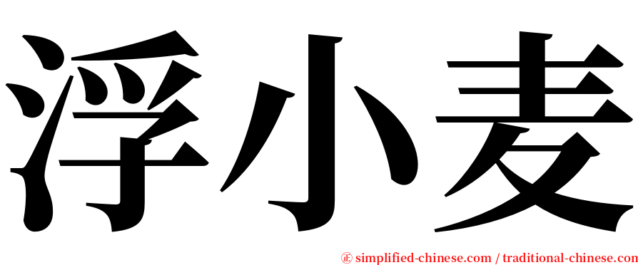 浮小麦 serif font