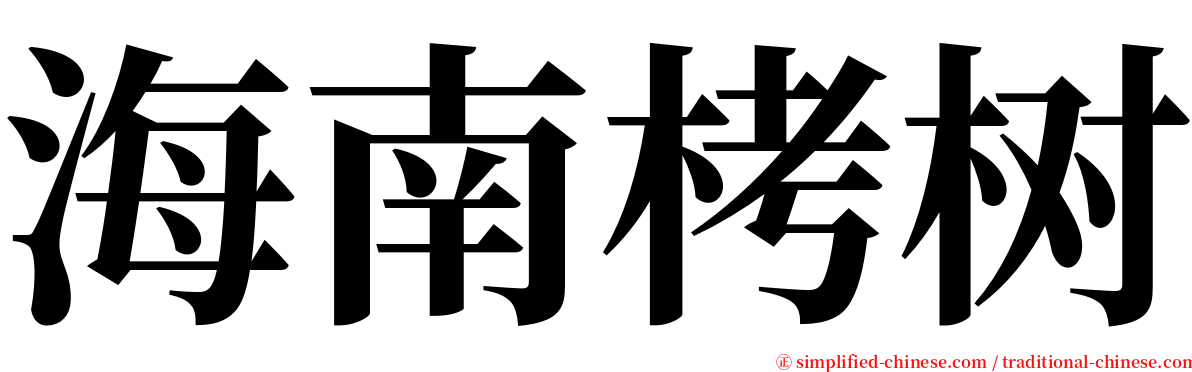 海南栲树 serif font