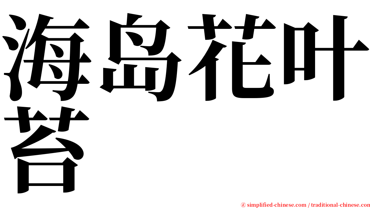 海岛花叶苔 serif font