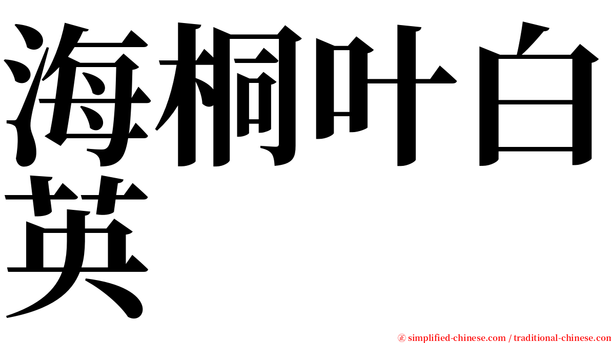 海桐叶白英 serif font