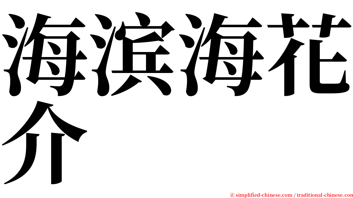 海滨海花介 serif font
