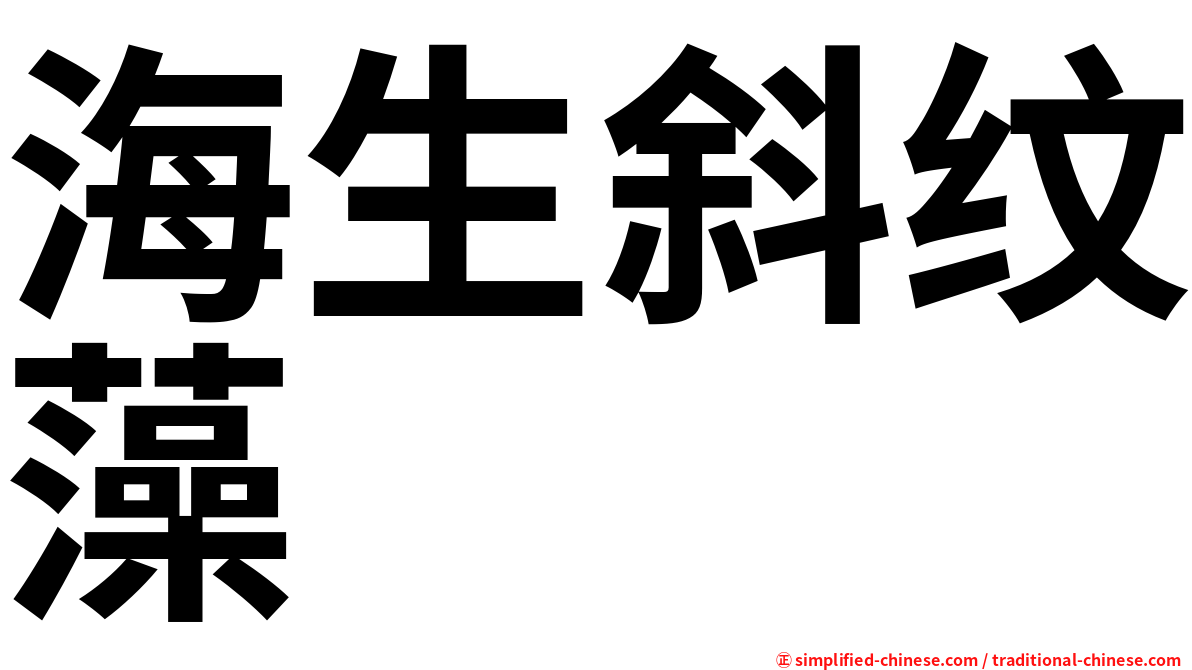 海生斜纹藻