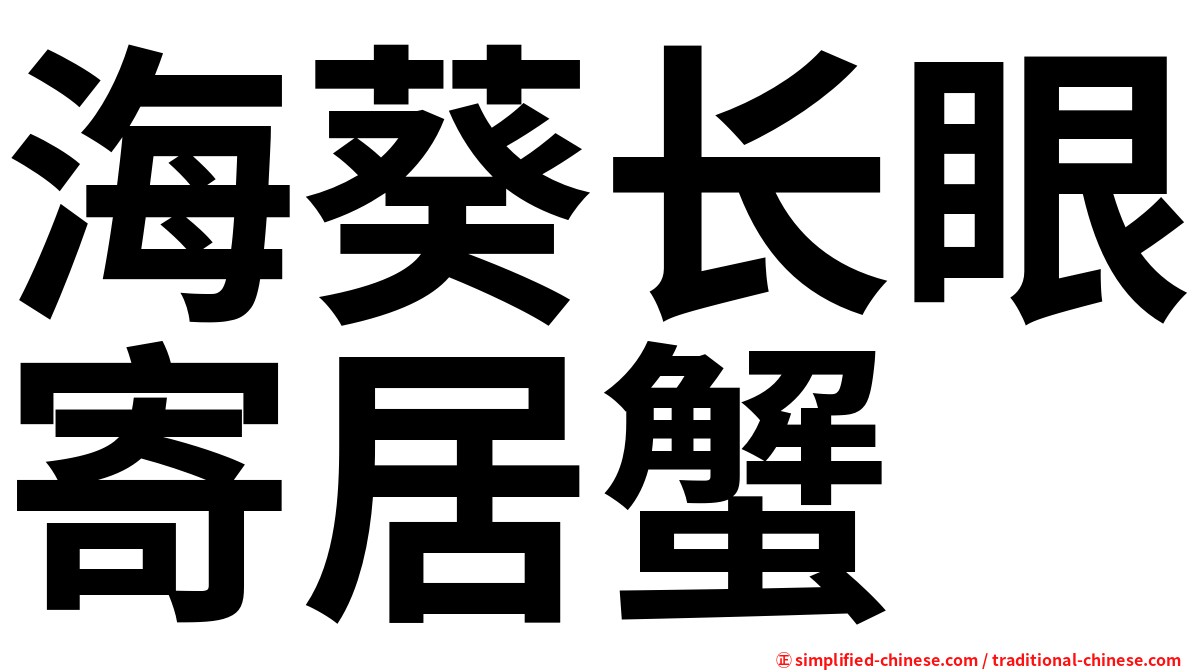 海葵长眼寄居蟹