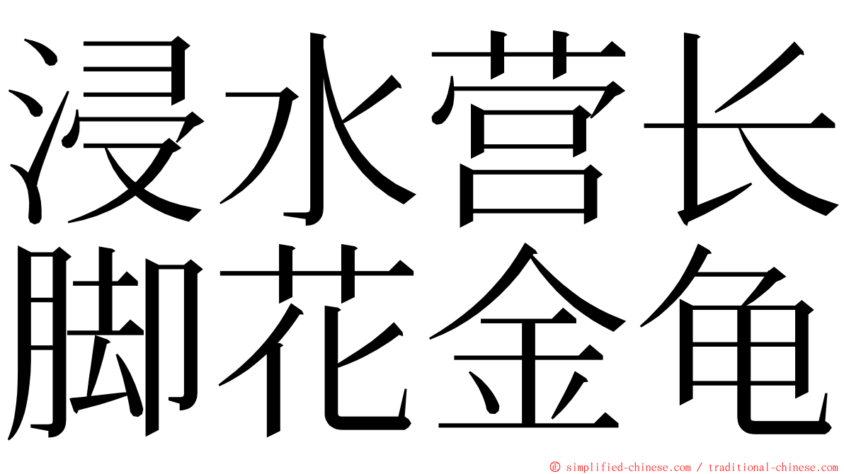 浸水营长脚花金龟 ming font
