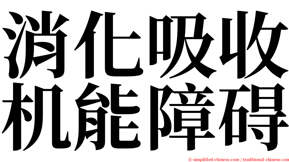 消化吸收机能障碍 serif font
