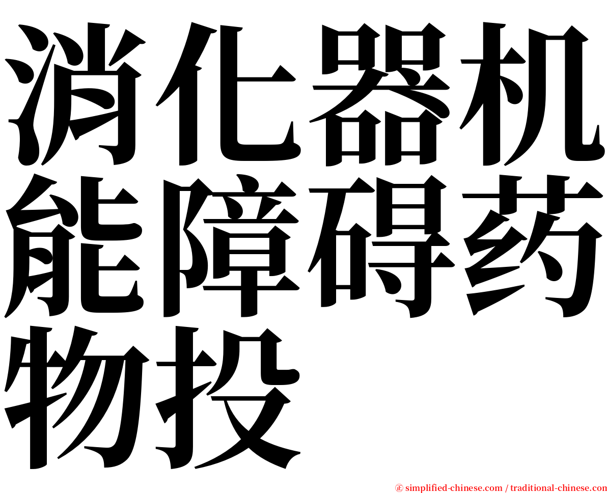 消化器机能障碍药物投 serif font