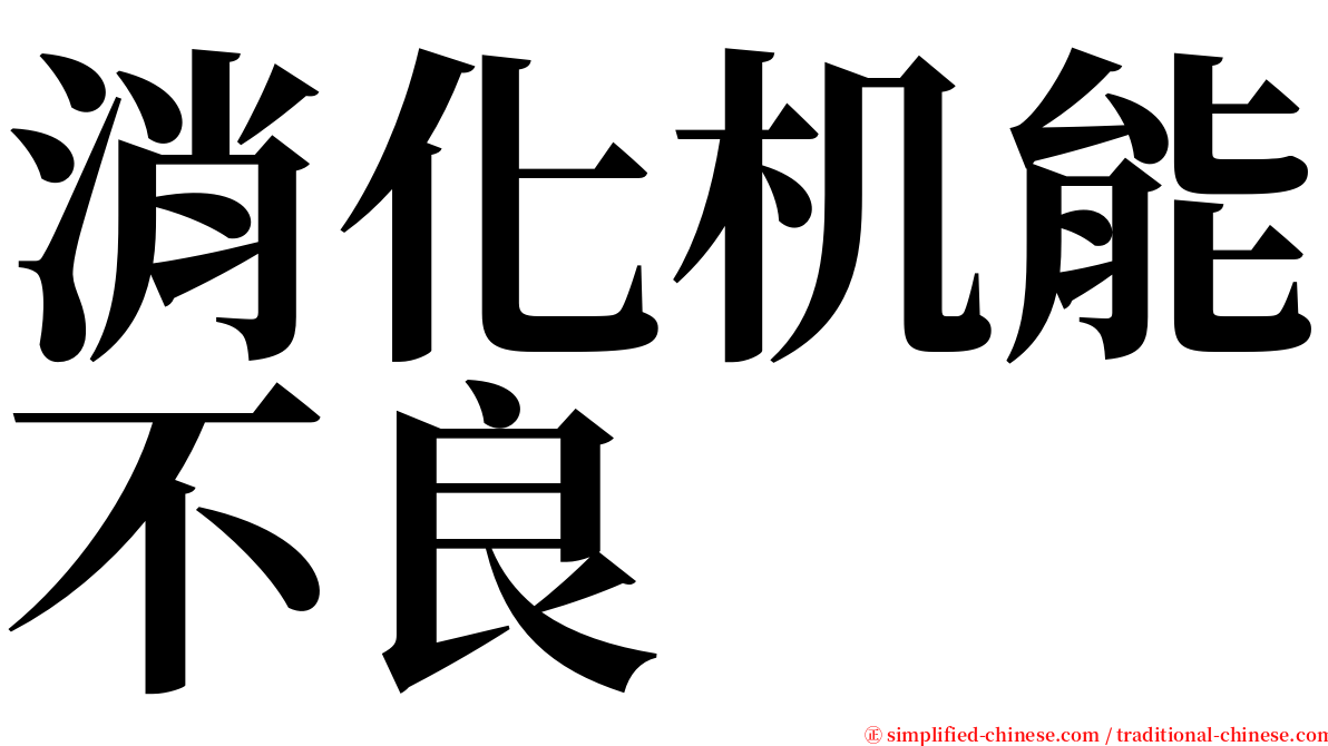消化机能不良 serif font