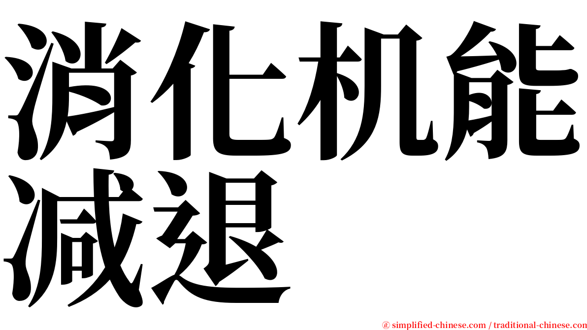 消化机能减退 serif font