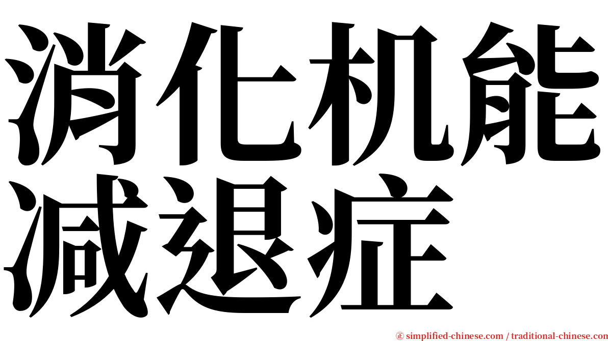 消化机能减退症 serif font