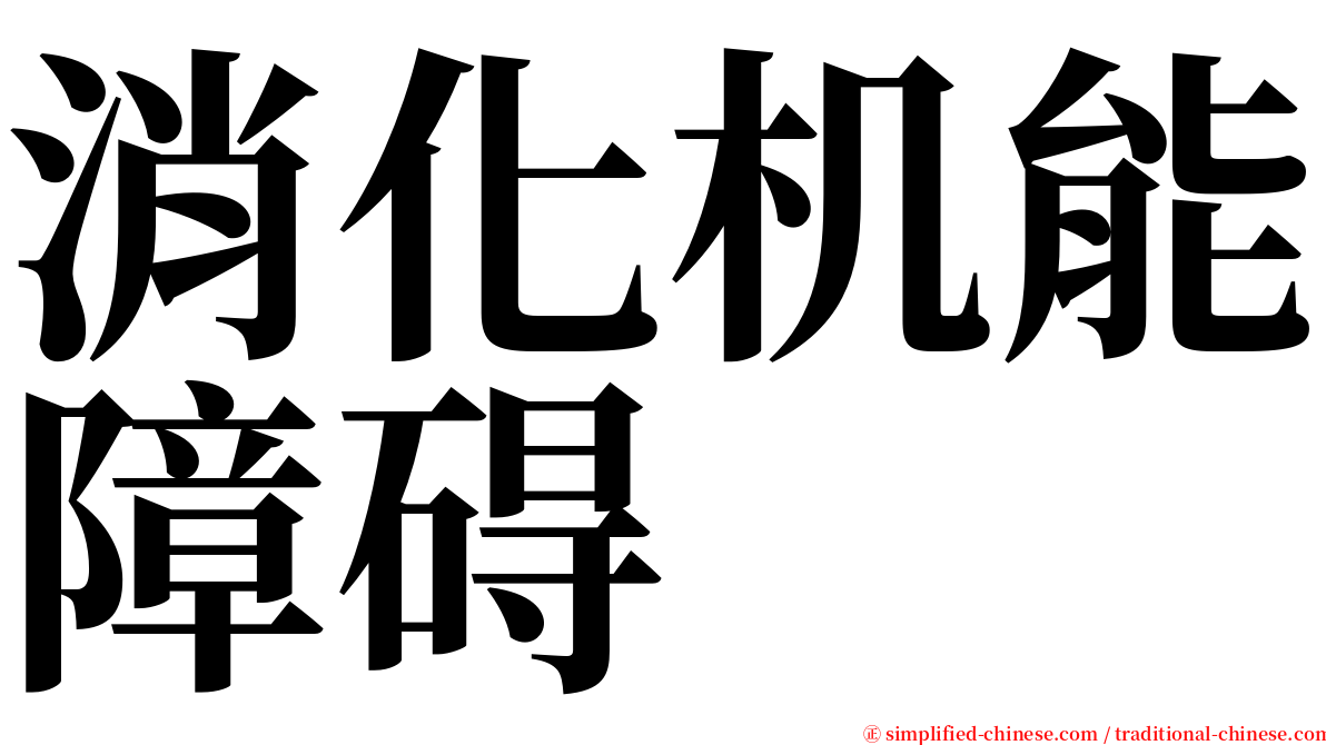 消化机能障碍 serif font
