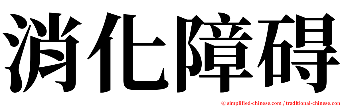 消化障碍 serif font