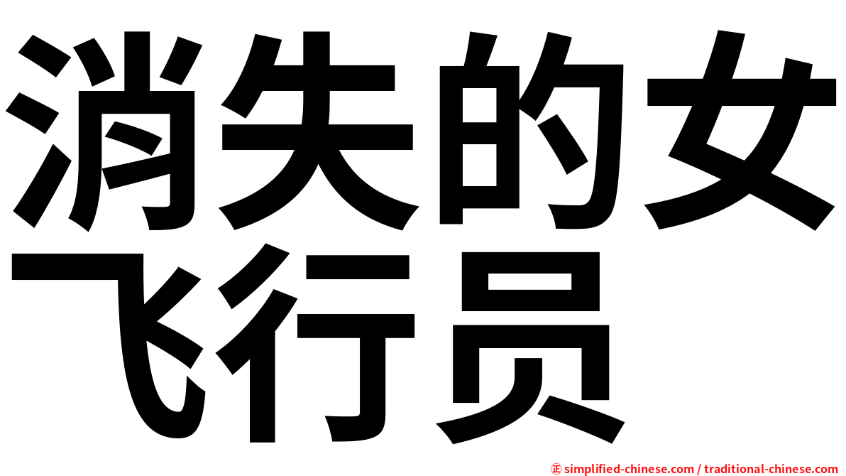 消失的女飞行员
