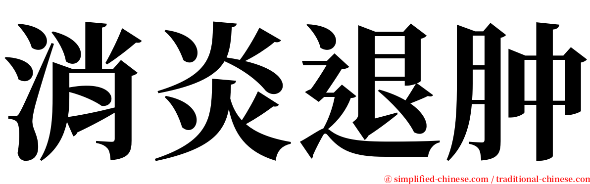 消炎退肿 serif font