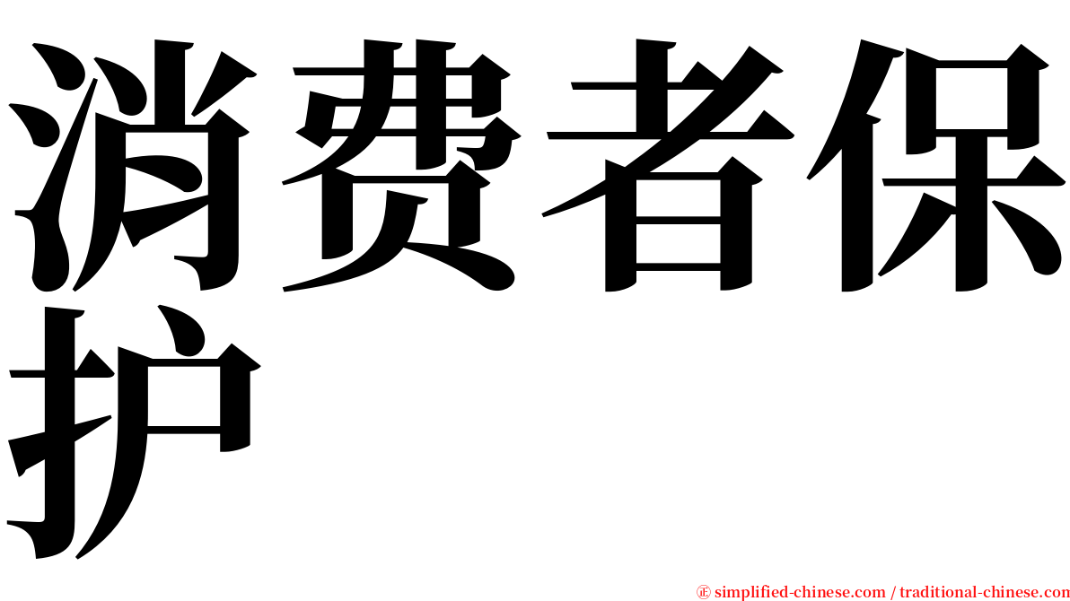 消费者保护 serif font