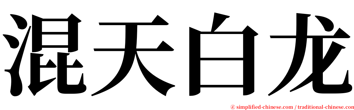 混天白龙 serif font