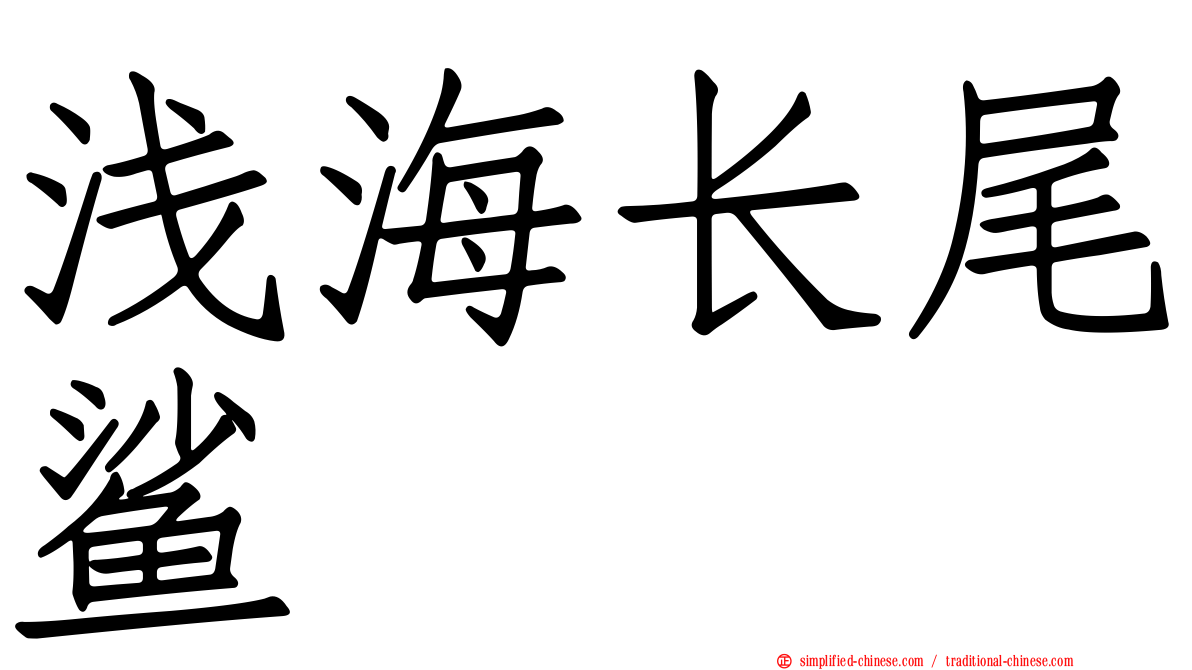 浅海长尾鲨