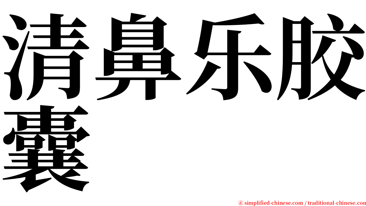 清鼻乐胶囊 serif font