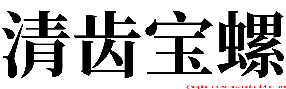 清齿宝螺 serif font