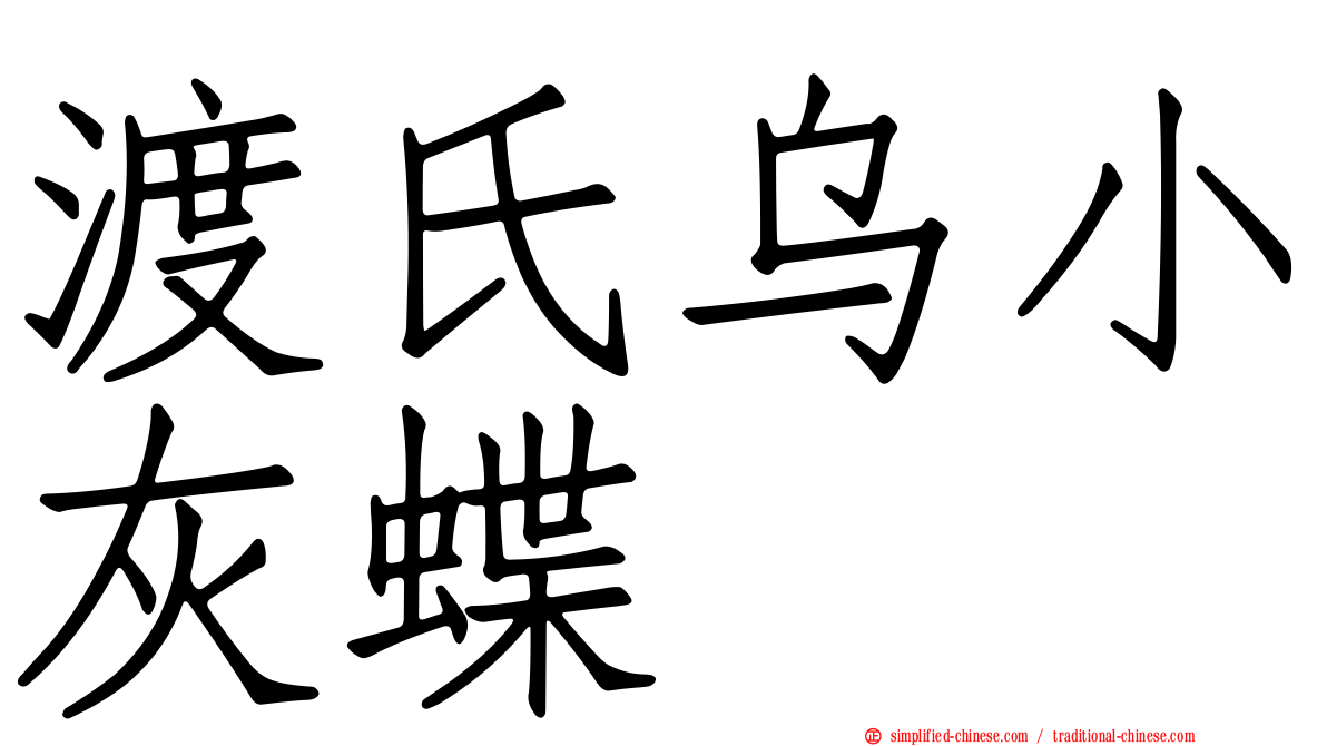 渡氏乌小灰蝶