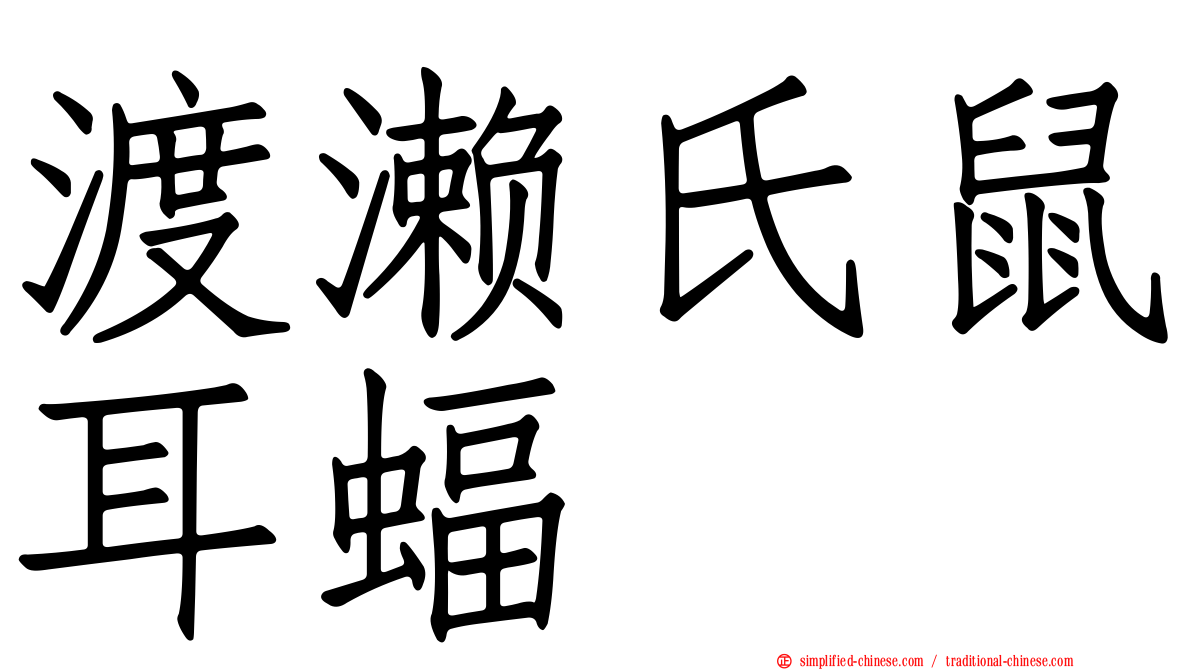 渡濑氏鼠耳蝠