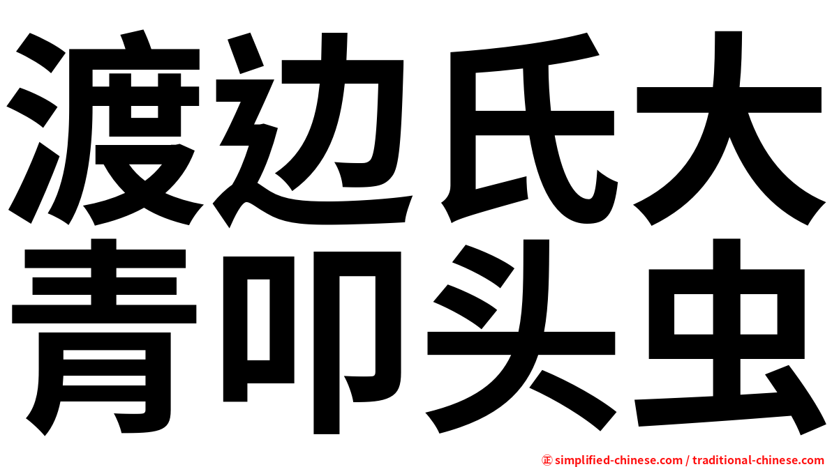 渡边氏大青叩头虫