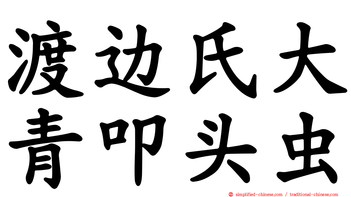 渡边氏大青叩头虫