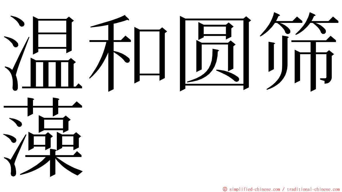 温和圆筛藻 ming font