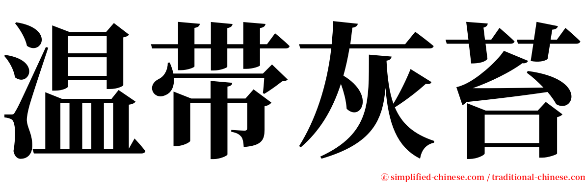 温带灰苔 serif font