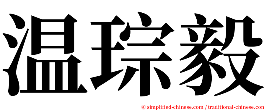 温琮毅 serif font
