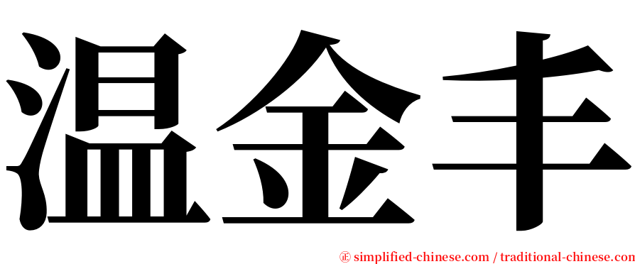 温金丰 serif font