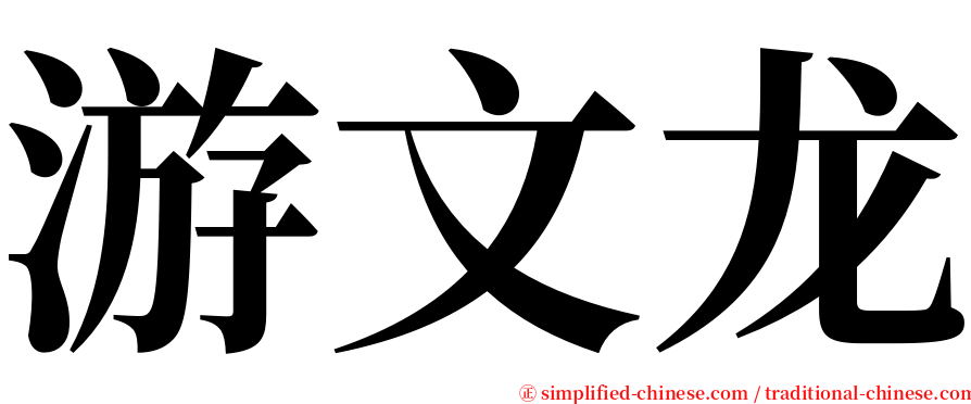 游文龙 serif font