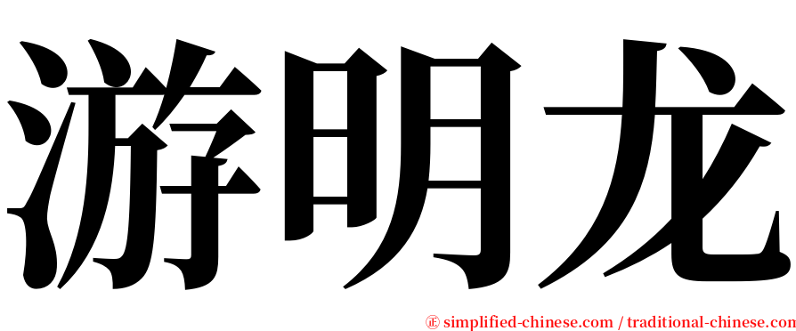 游明龙 serif font