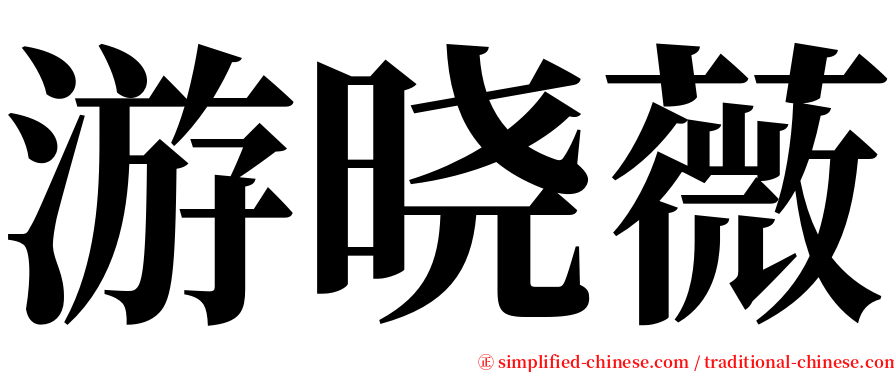 游晓薇 serif font