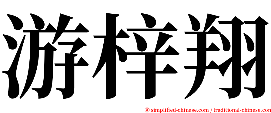 游梓翔 serif font