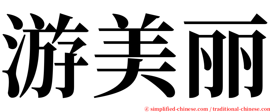游美丽 serif font