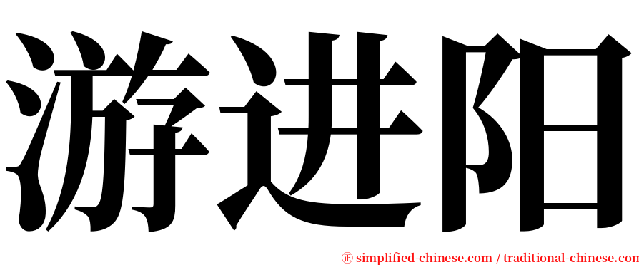 游进阳 serif font