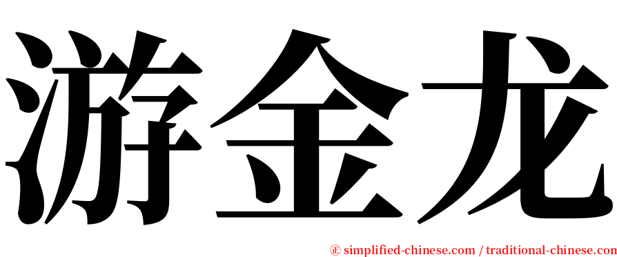 游金龙 serif font