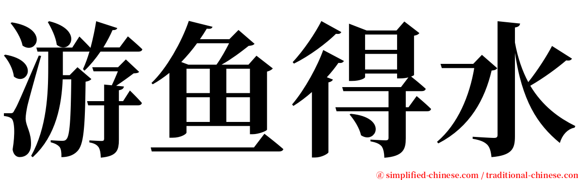 游鱼得水 serif font