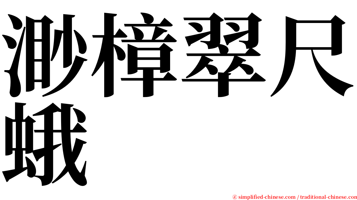 渺樟翠尺蛾 serif font