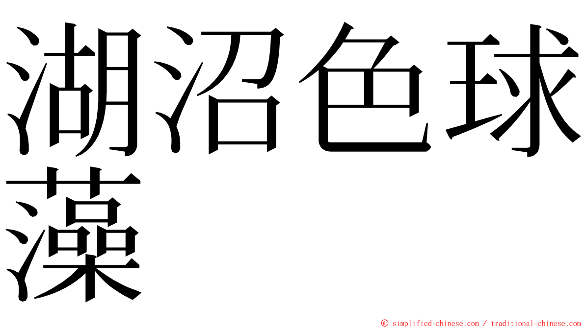 湖沼色球藻 ming font