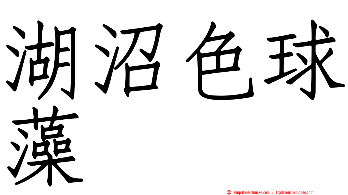 湖沼色球藻
