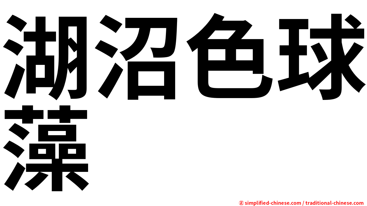 湖沼色球藻